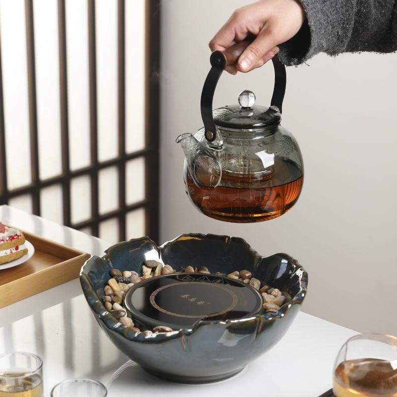 家庭版围炉煮茶蒸煮茶壶围炉加热耐热玻璃加厚蒸煮茶器中式两用一