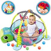 婴儿三合一健身架围栏宝宝卡通动物爬行地垫乌龟海洋球池宝宝礼物