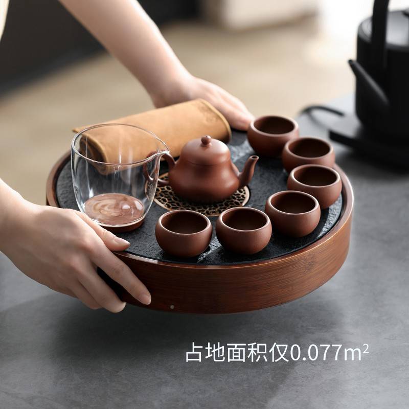 乌茶茶盘小型石202茶5新款功夫形干金泡储台台水圆式托家用43494