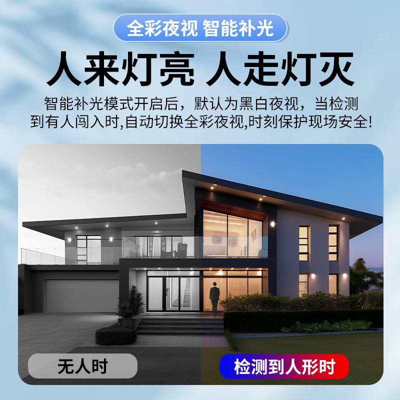 摄大华监智无品牌/控影头彩高装室清外内住像宅商带套摄录铺音能