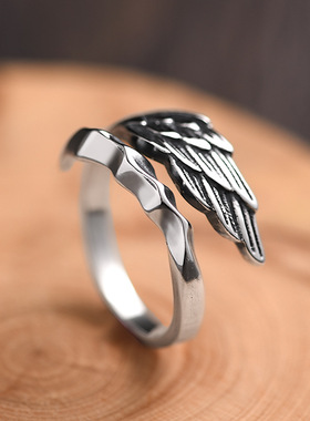 新款天使翅膀戒指男女士款潮复古