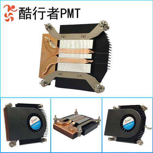 超薄铜管CPU散热器一体机1200 1155工控机OPS涡轮侧吹4线风扇115X