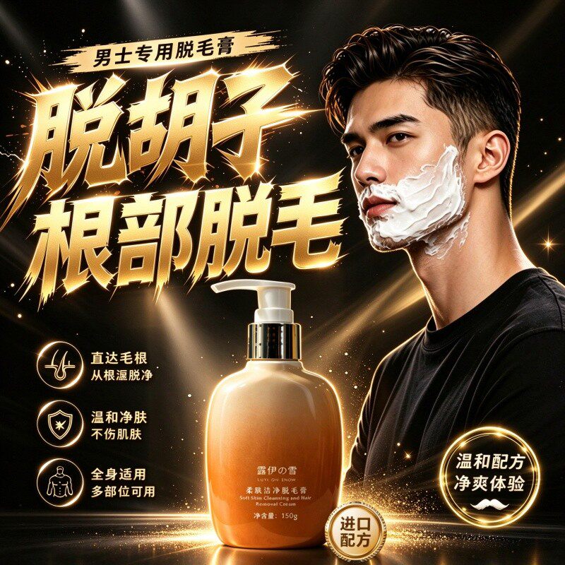 男士温和持久胡青脱毛膏
