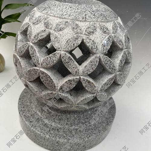 灯笼太阳能圆球门柱石雕