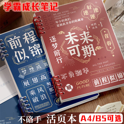 错题本初中生专用不硌手活页本b5笔记本子可拆卸记事纸线圈本初中