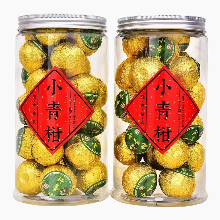 茶叶自己喝小青柑生晒陈皮柑普茶熟茶小柑橘散罐装500g