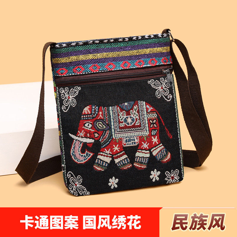 手机包小挎包帆布袋民族风织布可爱百搭夏天逛街女士单肩包斜挎包