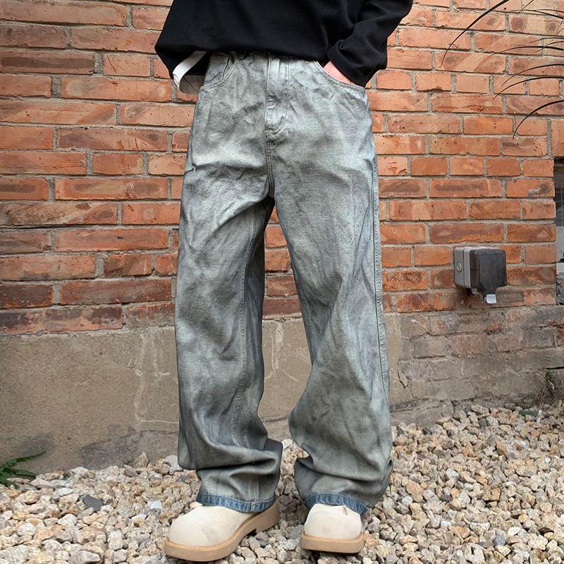 巴黎风原创渐变设计感牛仔裤