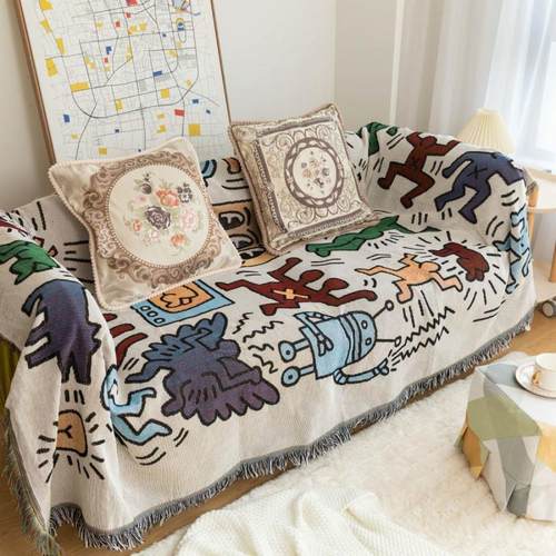 柔软舒适沙发毯通用实惠简约卡通