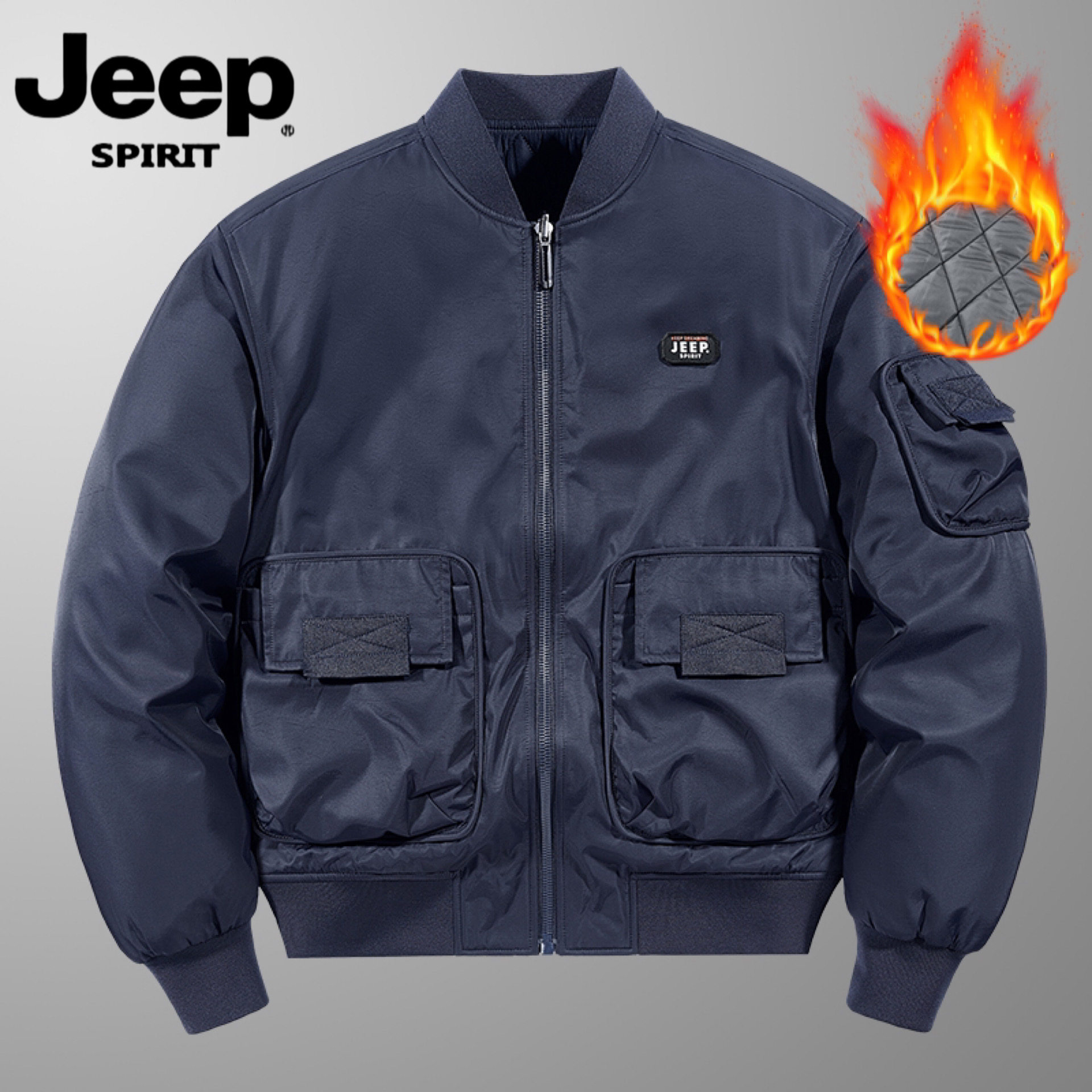 飞行员夹克男冬季加厚男士棒球服宽松冬装休闲工装外套男厚款潮牌