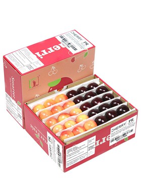 新年礼盒1/2斤5J智利金车+黑车组合黄色车厘子雷尼尔新鲜水果送礼