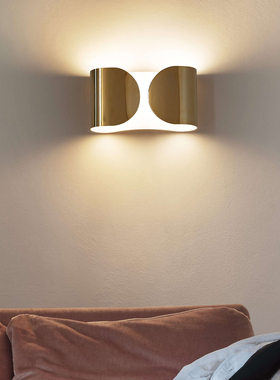 意大利Foglio设计师卧室床头led壁灯不锈钢极简客厅不锈钢过道灯