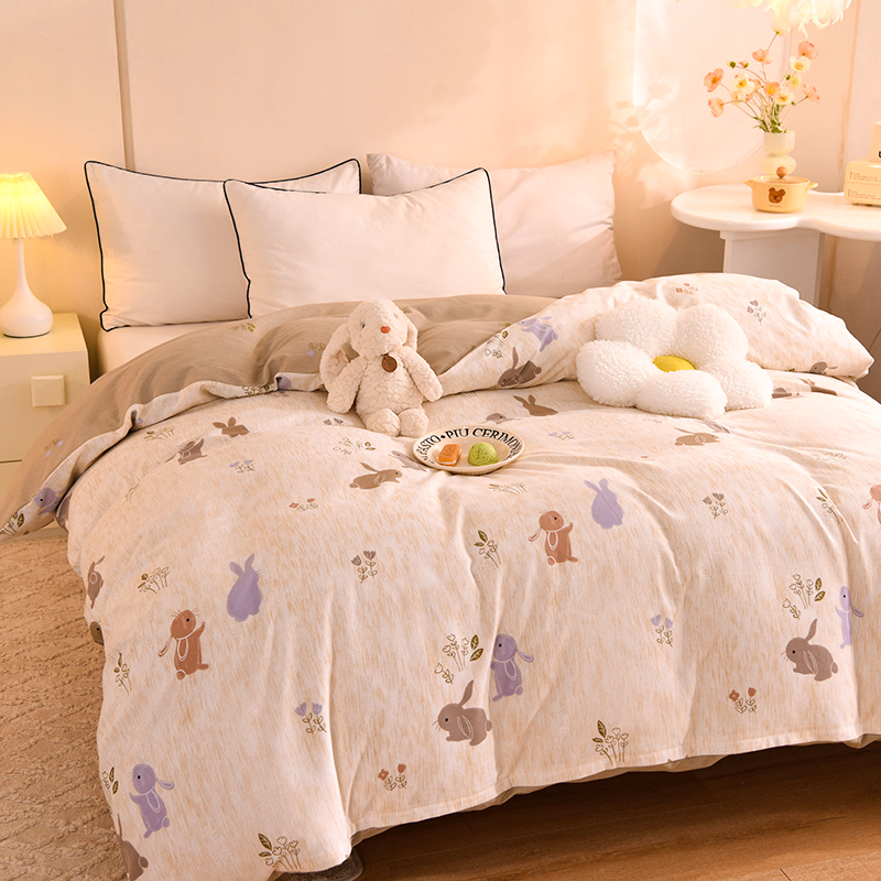 全棉加厚磨毛被套纯棉被罩