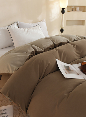 定做订制A类加厚纯棉磨毛被套全棉被罩纯色双拼150*215*229*230cm