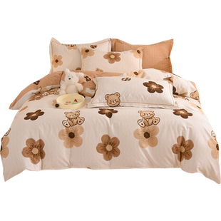 定做订制A类全棉纯棉加厚磨毛四件套榻榻米高低床包组拼接床笠款