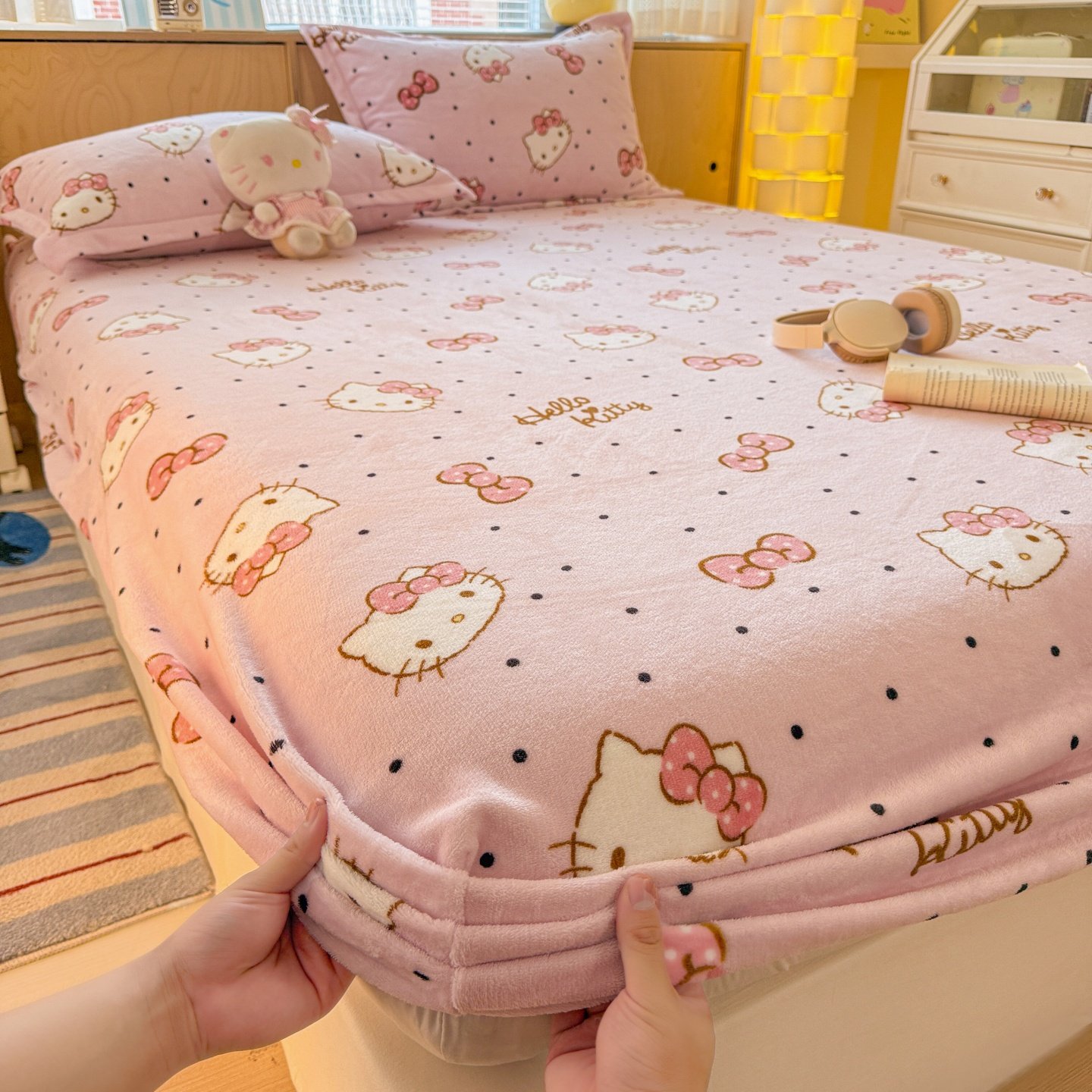 定做订制加厚牛奶绒宝宝毛绒床笠榻榻米高低床罩拼接子母床包床套