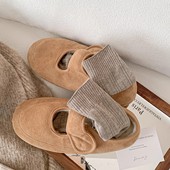 燕麦色袜子女中筒袜miu系配勃肯鞋 秋冬琥珀流光风堆堆袜