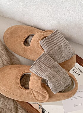 燕麦色袜子女中筒袜miu系配勃肯鞋秋冬琥珀流光风堆堆袜