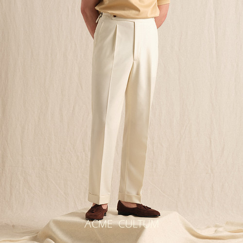 Acmecultum120S羊毛直筒白西裤