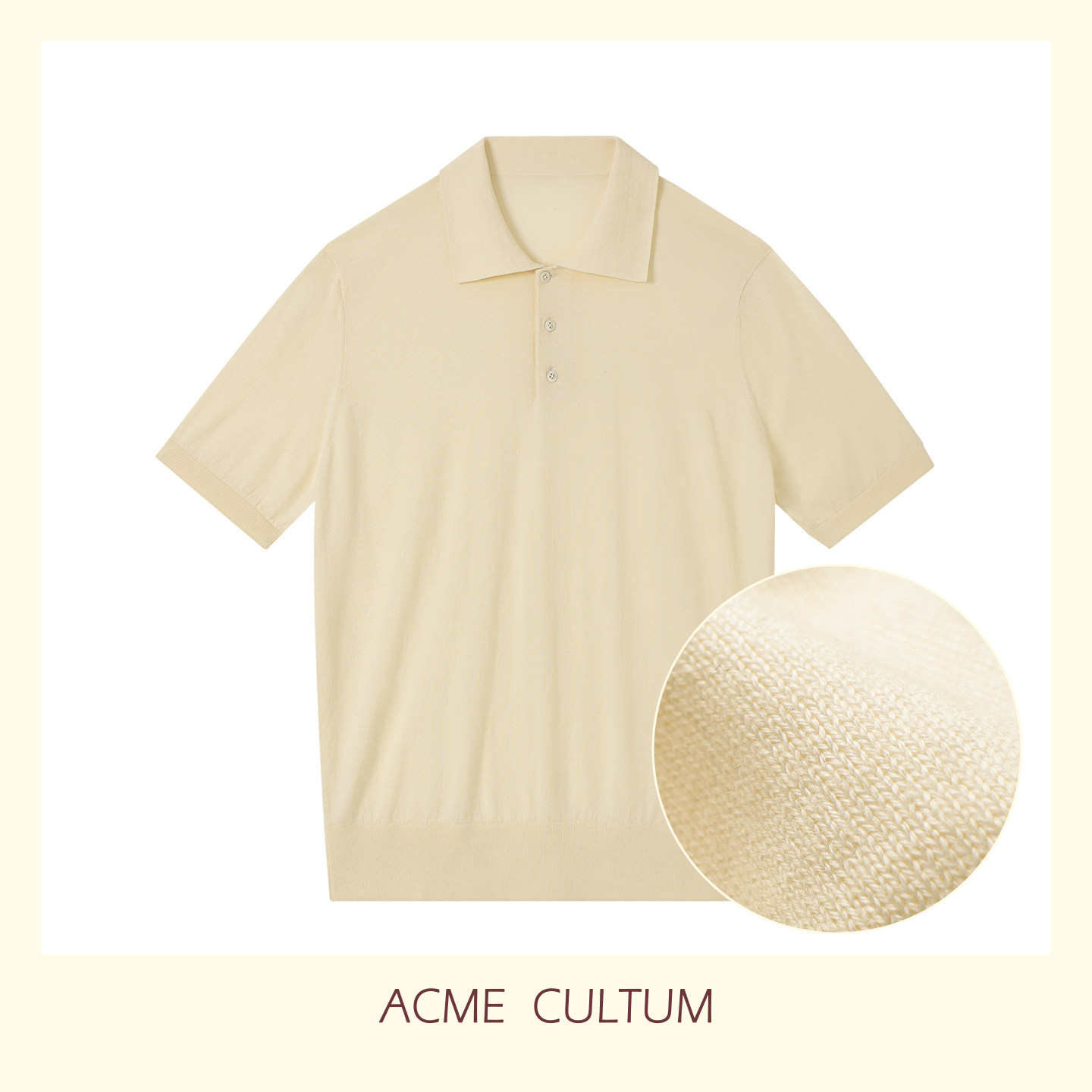 thumbnail for Acme cultum long-staple cotton Giza94 machine washable 16-needle old-money style short-sleeve lapel knit polo shirt for men