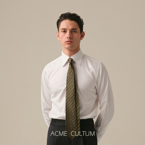 Acmecultum纯棉免烫白长袖衬衫