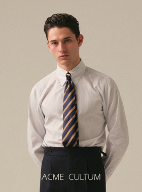 Acme cultum免烫抗皱纯棉易打理尖领长袖衬衫男士高级感通勤衬衣