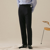 男正装 AC双褶高腰直筒廓尔喀西裤 商务休闲长裤 定织毛绒丝面料