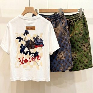 高级感时尚 轻奢圆领印花T恤男新品 百搭短裤 时尚 2026夏季 套装 爆款