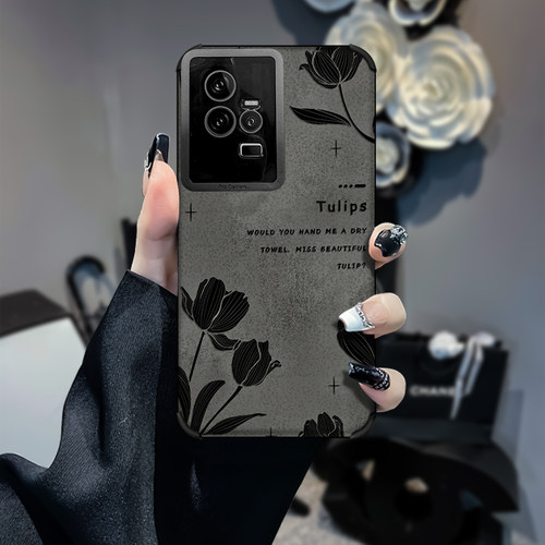 适用于iQOO11手机壳iQOO9保护套iQOO9Pro镜头全包iQOOneo8精孔iQOOneo7英文花iQOOne6新款手链质感女款防摔简