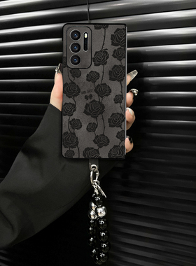 适用于OPPOFindN手机壳防摔软壳Findn2flip高级感新款分段式硅胶Findn3翻毛皮黑玫瑰全包裹简约折叠屏不顶膜