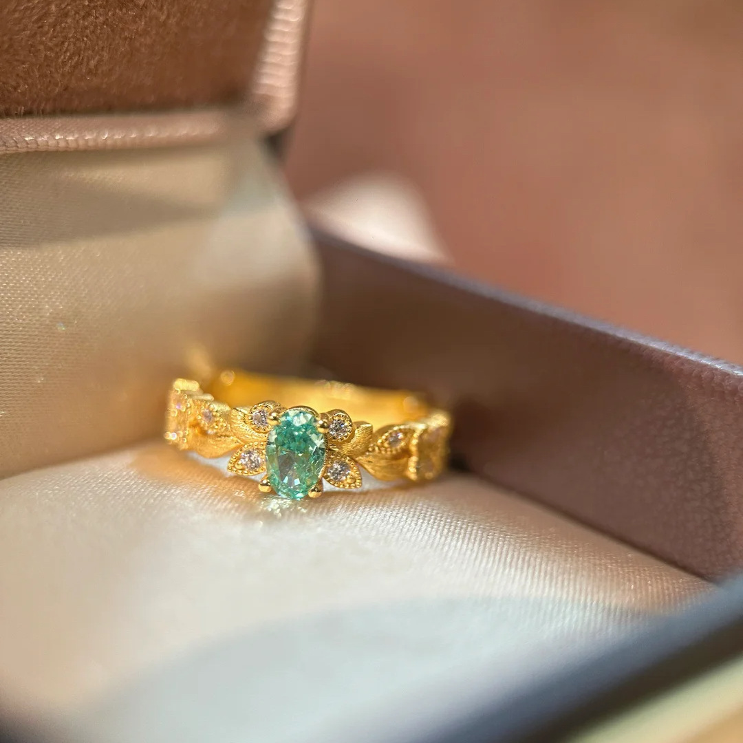 镀银新款法式高级感薄荷麦穗戒指独特个性精致时尚百搭指环