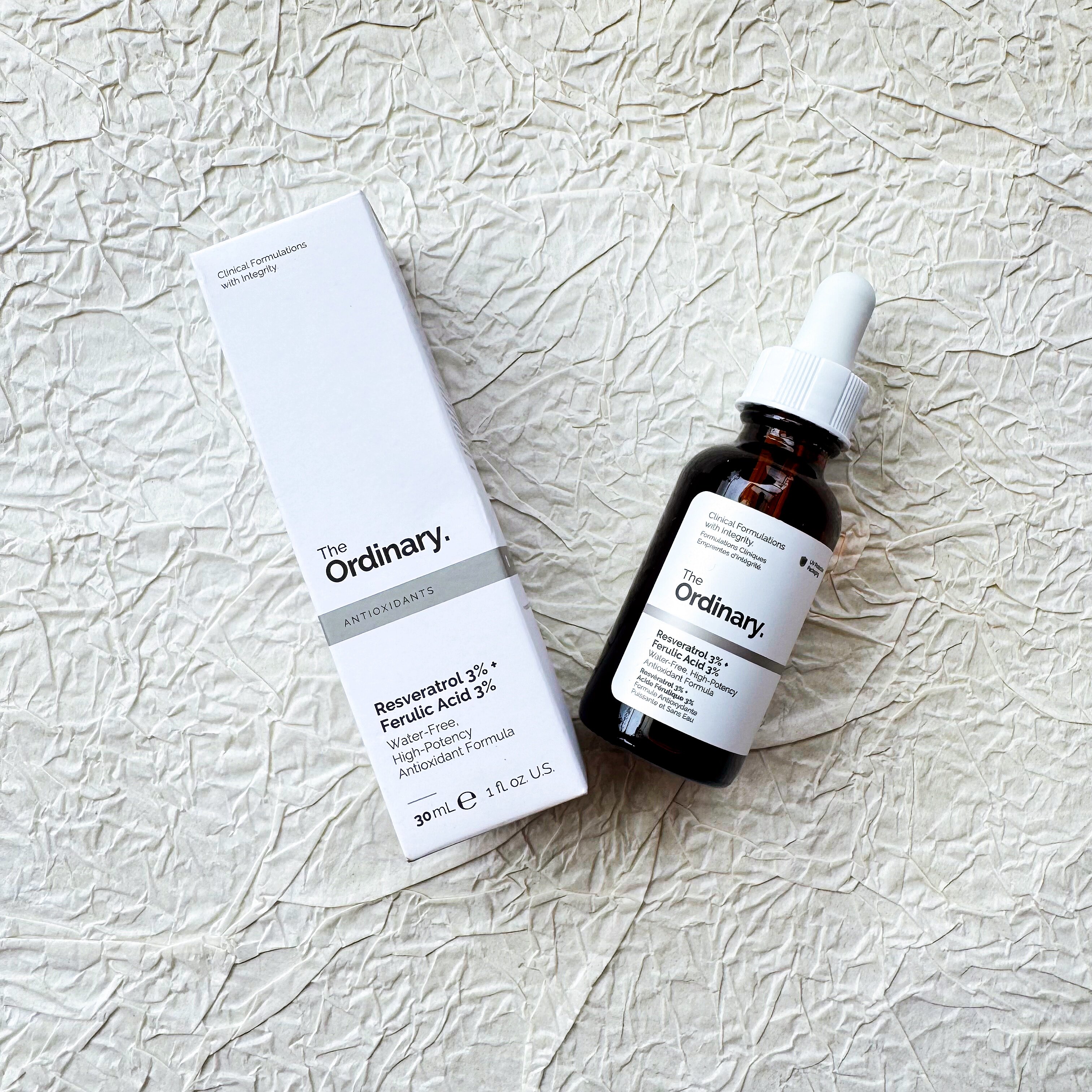 The Ordinary白藜芦醇3%+阿魏酸3%抗氧化亮白提亮去黄精华液30ml~图片