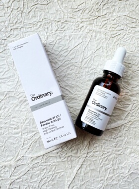 The Ordinary白藜芦醇3%+阿魏酸3%抗氧化亮白提亮去黄精华液30ml~