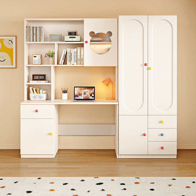 衣柜书桌书架一体组合桌子卧室书房家用学生书桌书桌儿童电脑桌
