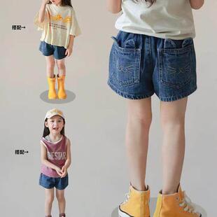 女童夏装童装宝宝绣花小猫耳朵牛仔短裤2025夏季新款女宝个性裤子