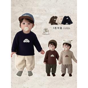 男童冬款加绒保暖打底衫男宝宝洋气加厚长袖上衣T恤婴儿内搭衣服