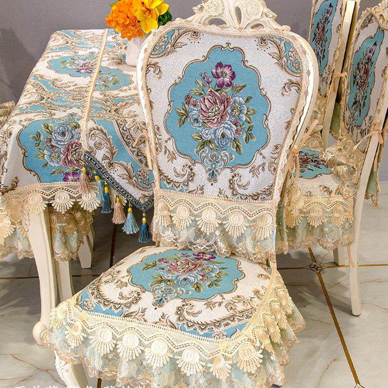 欧式餐椅垫套装高档奢华餐桌布椅垫椅套防滑坐垫家用四季凳子套罩