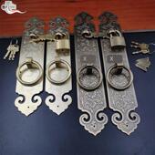 中式 门锁鼻扣 全铜拉手柜门橱柜把手纯铜大门拉环黄铜门环彷古老式