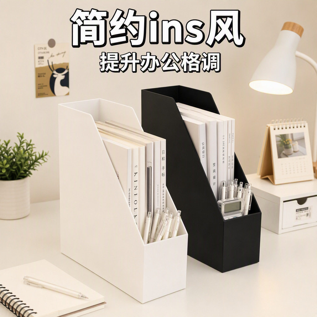 稳固大容量桌面书立文件架