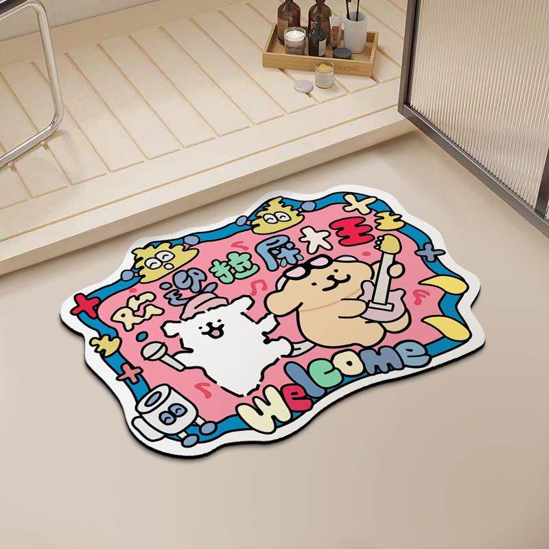 趣味卡通硅藻泥地垫防滑防摔