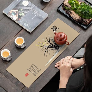 新中式茶席禅意茶垫长方形硅藻泥吸水垫茶台桌面保护垫茶室沥水垫