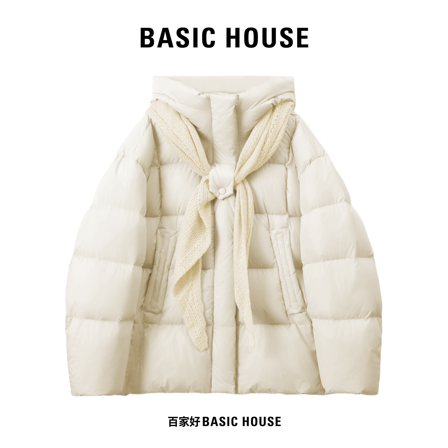 时尚设计连帽羽绒服女面包服外套