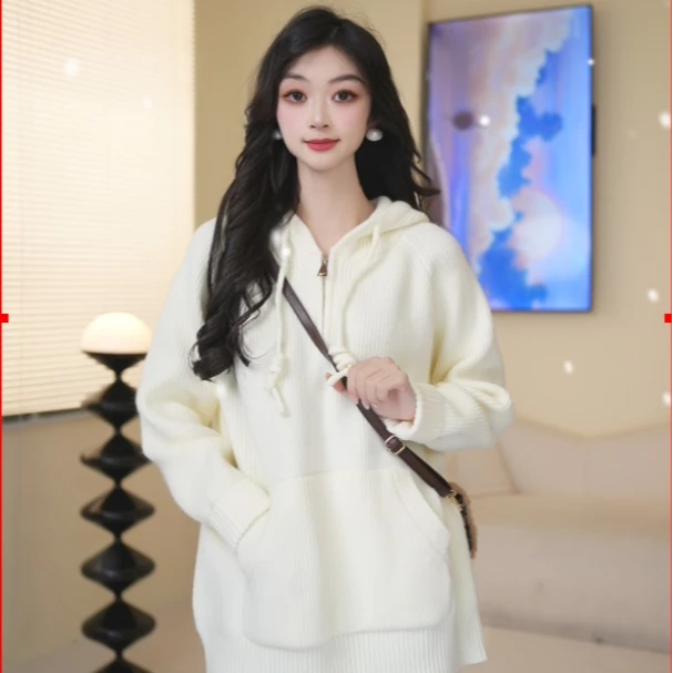 连帽休闲气质显瘦百搭时尚针织衫