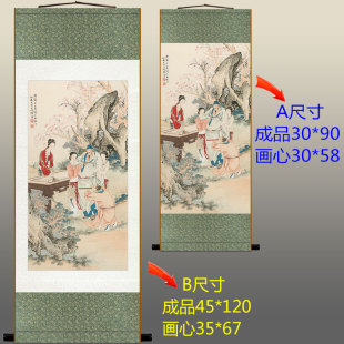 李白醉酒图人物画像 诗仙酒文化 中式复古卷轴挂画装饰字画丝绸画