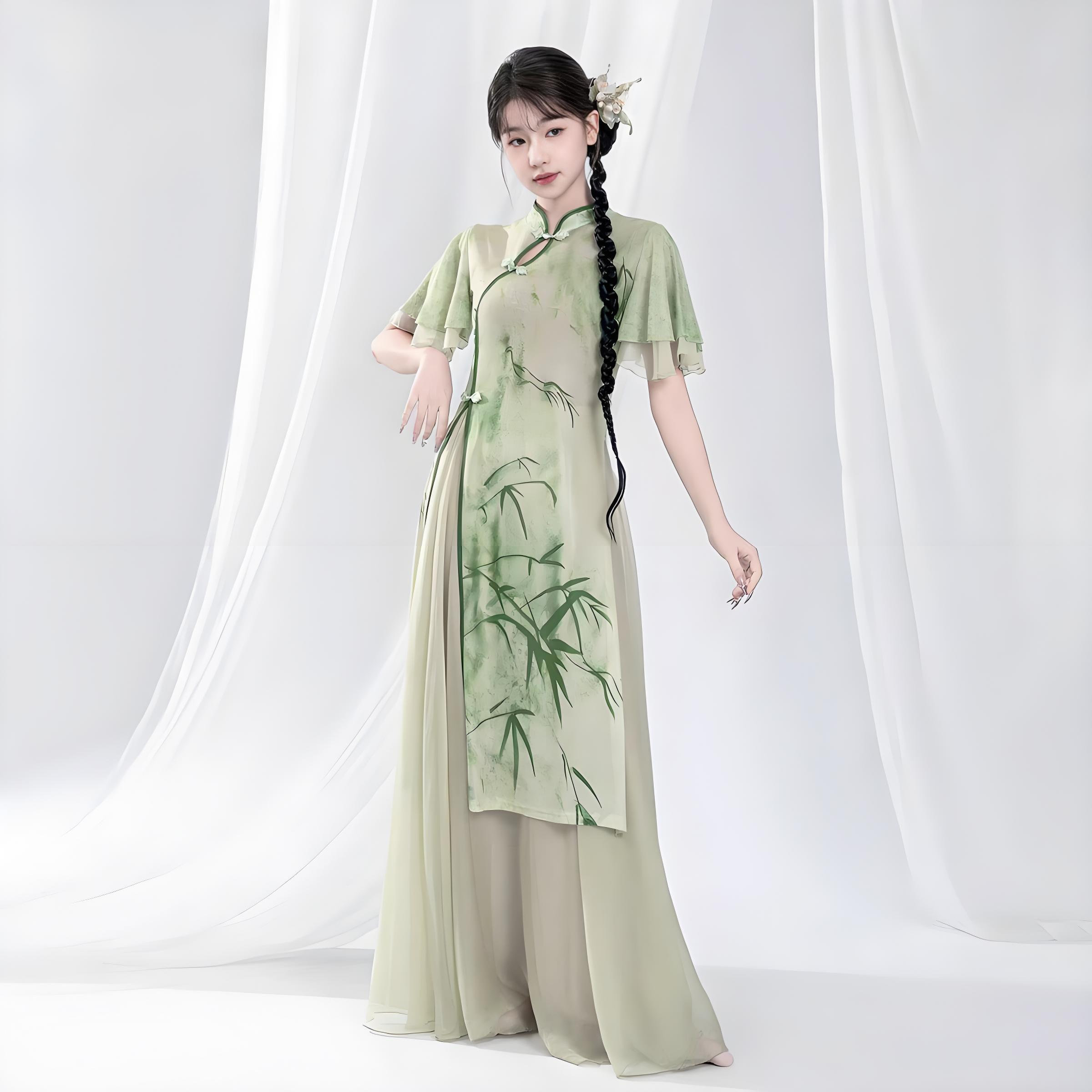新款古典舞蹈服国风旗袍练功服裙裤中国舞身韵纱衣演出表演服