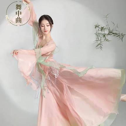 优雅风古典舞舞蹈服装身韵纱衣女飘逸仙气中国舞阔腿裤表演服套装