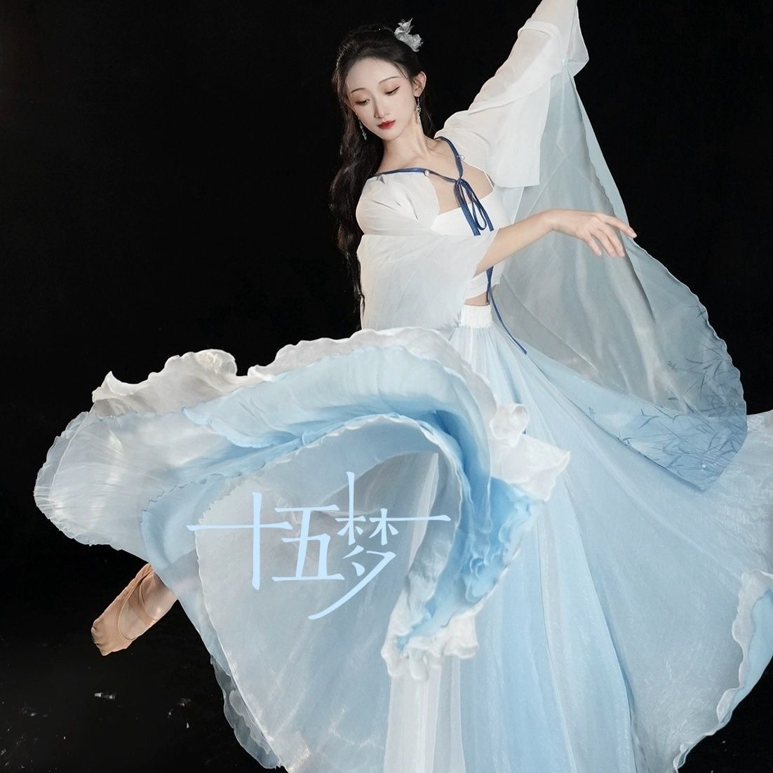 仙气飘飘古典舞表演服飘逸大摆裙