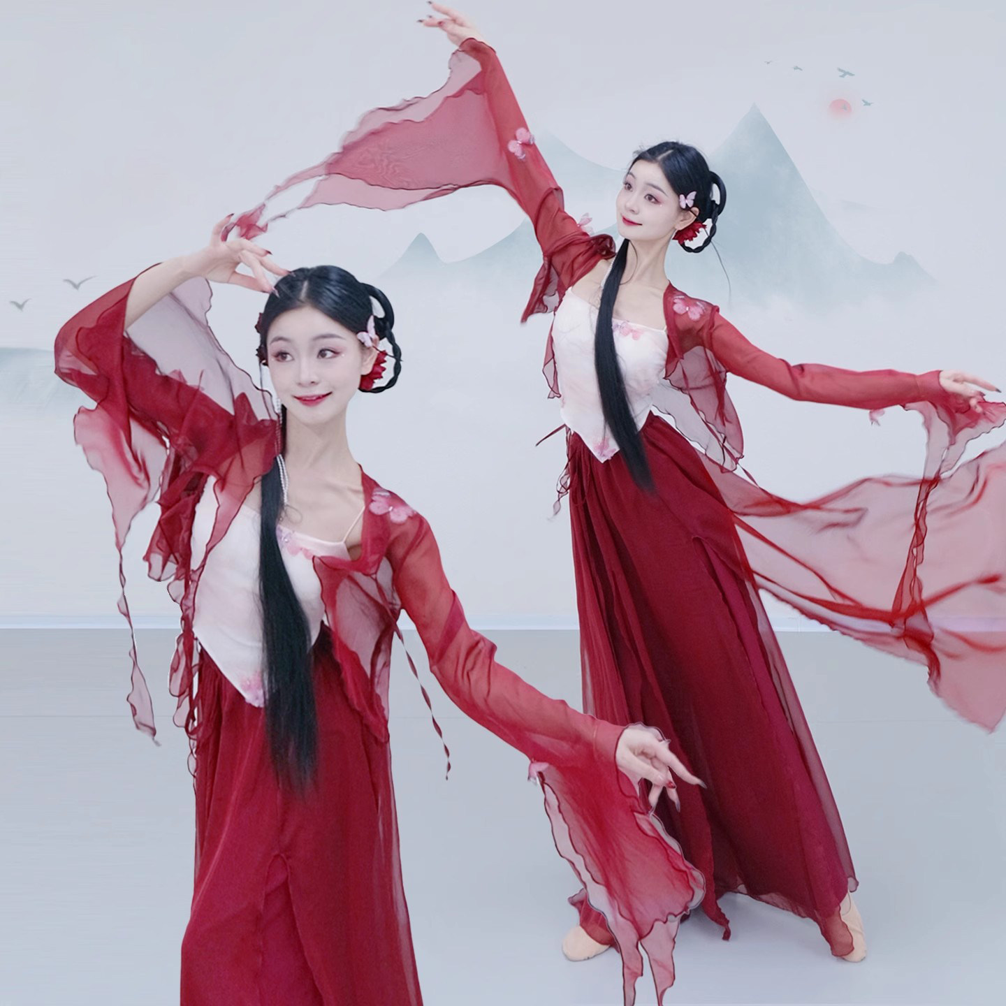 新款古典舞演出服表演服纱衣套装