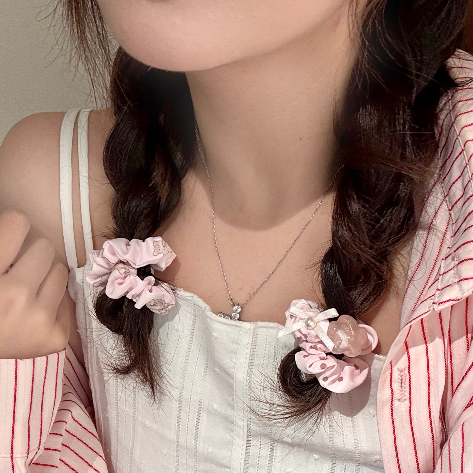 春夏季甜美小清新布艺小肠发圈温