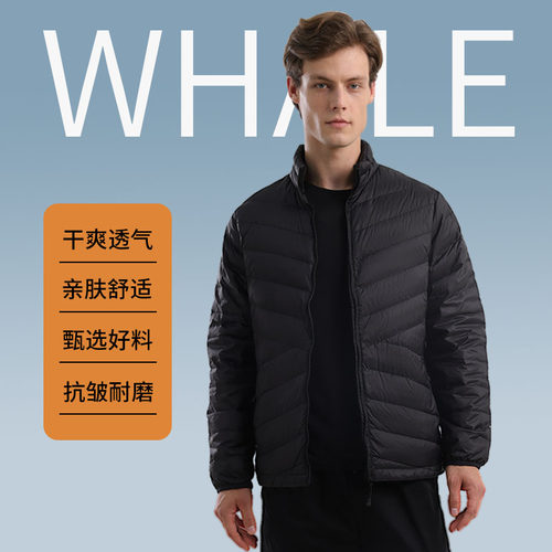 鲸鱼95%白鹅绒男士修身羽绒服